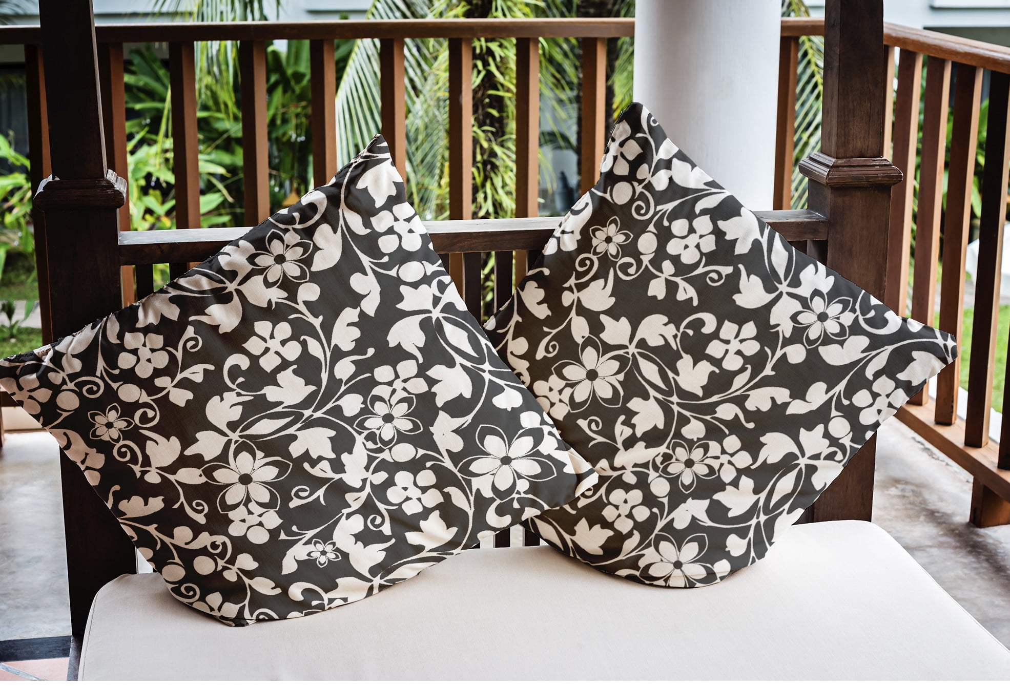Simply Daisy 16" x 16" French, Country Black Polyester Throw Pillow