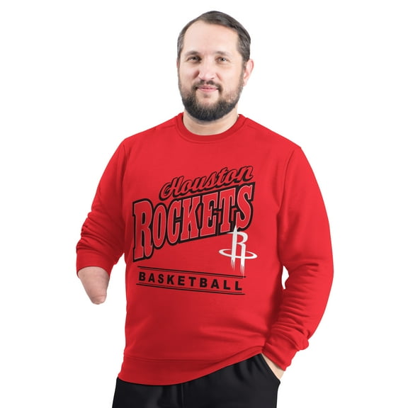 Men's G-III Sports by Carl Banks Red Houston Rockets Adaptive Headliner Fleece Crewneck Sweatshirt