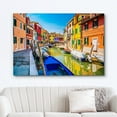 thumbnail image 2 of wall26 Canvas Print Wall Art Vibrant Neon Venice Italy Canal Boats Nature Wilderness Photography Realism Rustic Scenic Landscape Earth Panorama Colorful for Living Room, Bedroom, Office - 12"x18, 2 of 5