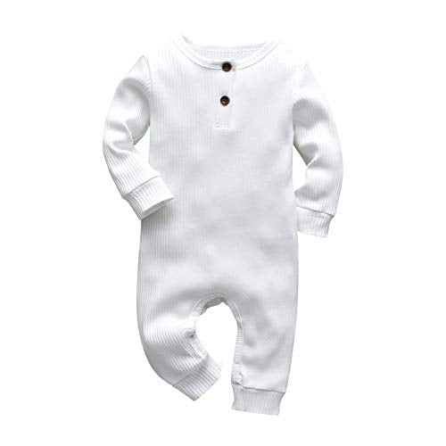 Eghunooy Baby Boy Girl Solid Color One Piece Romper Pajamas Jumpsuit Outfits Clothes