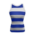 thumbnail image 5 of Rggeeun Womens Tank Tops Ribbed Vest Colorful Striped Pattern Elastic Slim Fit Crew Neck Soft Lightweight For Summer Yoga Everyday Wear Relaxed Tops,Blue,Xl, 5 of 5