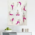 thumbnail image 1 of Yoga Tapestry, Yoga and Pilates Poses Healthcare Fitness Concept Exercise Gymnastics, Fabric Wall Hanging Decor for Bedroom Living Room Dorm, 5 Sizes, Coral Pink Coconut, by Ambesonne, 1 of 1