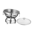 thumbnail image 4 of Olla caliente pequeña china de acero inoxidable, plato para frotar, olla caliente Shabu, olla caliente tradicional china para acampar y el hogar , Plata, 4 of 8
