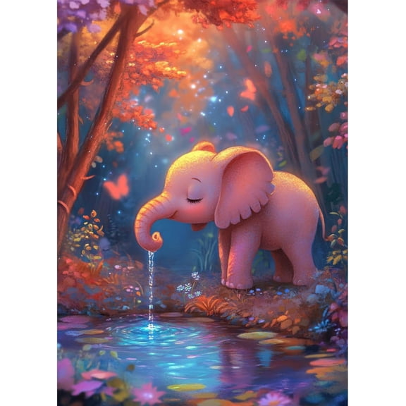 wooden puzzle Elephant in Enchanted Grove Intelligent Game Fit togather a magic Art for home Decoration or Prensent 500 pieces
