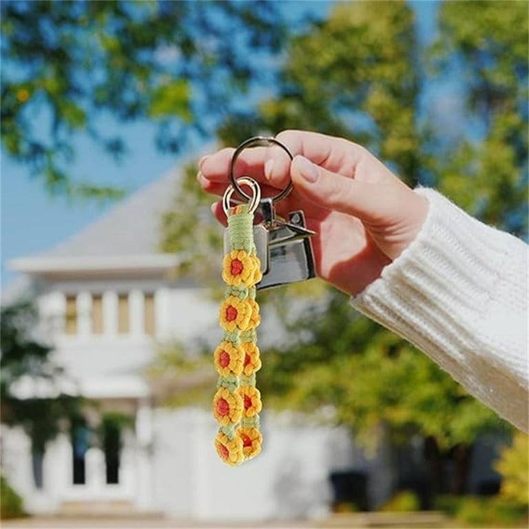 Handmade Keychain Boho Wristlet Keychain Key Lanyard Suwen