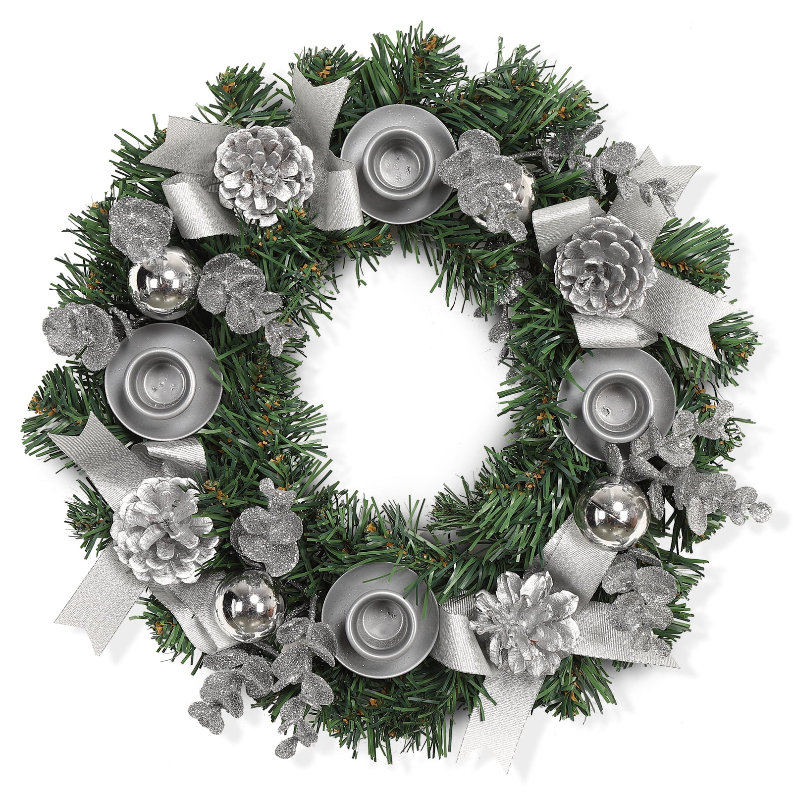 DSstyles Christmas Aadvent Wreath,13 Inch Advent Candle Holder Wreath