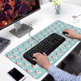 thumbnail image 2 of Long Mouse Pads for Desk,Light Blue Christmas Santa Pattern Desk Mats on Top Of Desks, Desk Mouse Pad Extra Large with 3mm Non-Slip Base and Stitched Edge for Gaming,Office,Work,Home 31.5x15.7in, 2 of 5