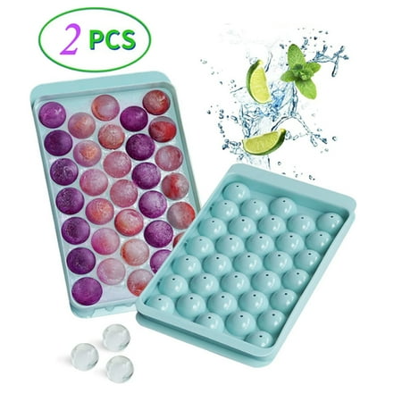 

Ice Cube Tray Circle Ball Ice Trays for Freezer with Lid Sphere Ice Cube Mold Making 66PCS x 1inch Small Round Ice Tubes 2 Pack
