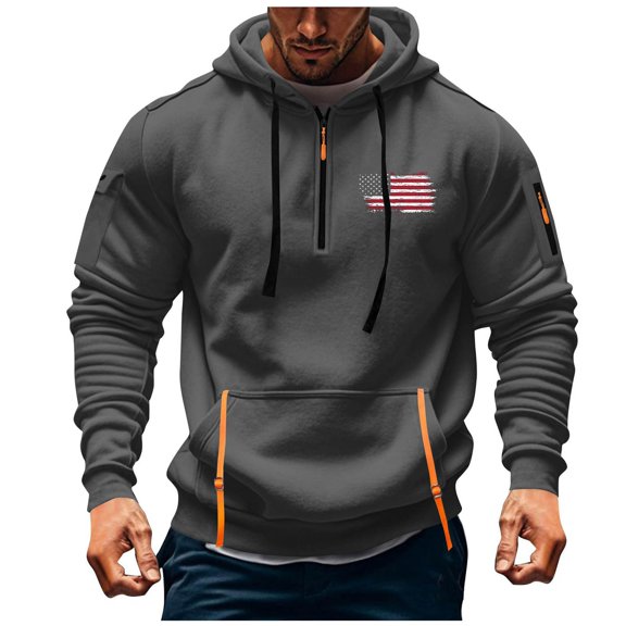 Aoochasliy Hoodies for Men Quarter Zip Oversized Pullover Sweatshirts Fall 2026 Loose Fit Casual Hooded with Pockets Vintage Workout Active Pullover