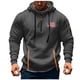 thumbnail image 2 of Sudadera con capucha para hombre, con estampado de bolsillo, media cremallera, cordón ajustable, informal, deportiva, de manga larga, blusa de poliéster, 2 of 5
