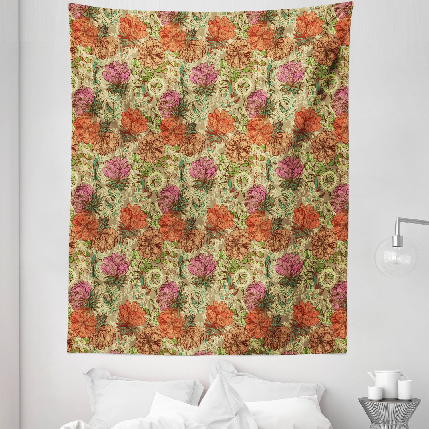 Afghan Hand Made Silk Embroidery Wall Art, Afghan Tapestry, Floral Ethnic Décor, Uzbekistan 40-50 Years Old Indian Textiles Wall Hanging