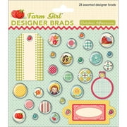 October Afternoon Farm Girl Designer Brads-28 Assorted