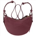 thumbnail image 3 of Bolso de Media Luna Informal y Versátil, Bolso de Sillín, Bolso de Moda, Bolso de Hombro, Bolso de Mensajero de Gran Capacidad, Rojo Vino, 3 of 8