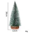thumbnail image 3 of Mini árbol de Navidad, pequeño pino con bases de madera para fiestas navideñas, decoración de mesa para el hogar, árbol con adornos luminosos, 3 of 5