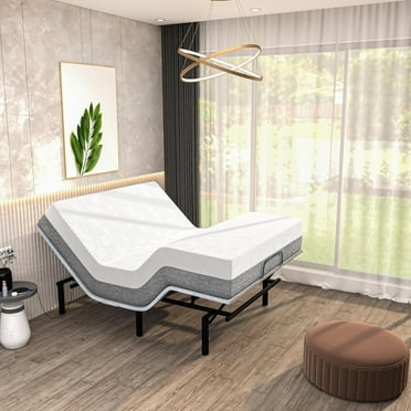 Renanim Adjustable Bed Base with Dual Massage - USB, Under Bed Light, Zero Gravity, App Control, Head and Foot Incline TwinXL