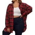 thumbnail image 4 of Fantaslook Plus Size Button Down Shirts for Women Long Sleeve Plaid Flannel Shirt Casual Boyfriend Tops, 4 of 7