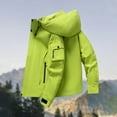 thumbnail image 2 of Rggeeun Mens Jacket Men's Spring Fall Hooded Workwear Solid Color Long Sleeve Outdoor Casual Jacket Outwear Fashion, 2 of 3