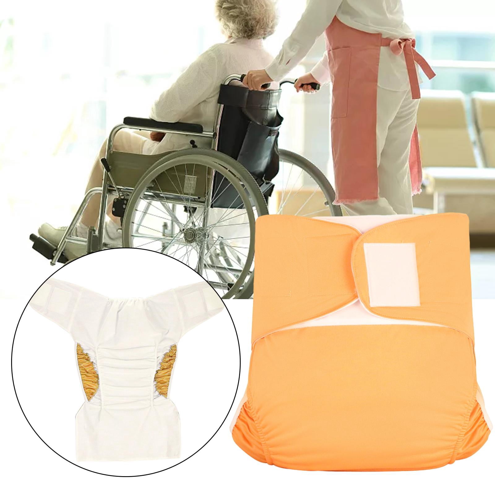 Adults Cloth Diaper ,Adjustable ,Washable Heavy Absorbency ,Elastic Economical Protection for Elders Disabled Old Incontinence , Adjustable Waist Size