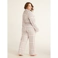 thumbnail image 4 of Joyspun Women's Velour Notch Collar Top and Pants Pajama Set, 2-Piece, Sizes S-3X, 4 of 5