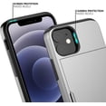 thumbnail image 3 of KOMI for iPhone 12 Mini Case with Card Holder Heavy Duty Protective Dual Layer Shockproof Hidden Card Slot Slim Wallet Case for iPhone 12 Mini for Men&Women (Black), 3 of 5