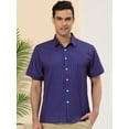 thumbnail image 2 of Unique Bargains Chemises à Manches Courtes à Rayures Verticales pour Homme Bleu TG, 2 of 6