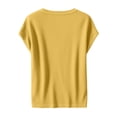thumbnail image 5 of Lumtrix Womens Henley Sweaters Casual Cap Sleeve Tops Summer Business Work Loose Fitted Shirts Yellow S, 5 of 5