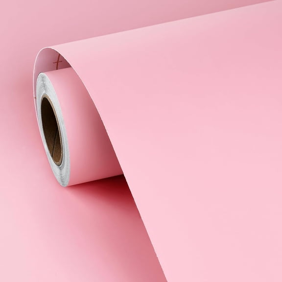 Peel And Stick Waterproof Light Pink Contact Paper Self Adhesive Wallpaper 15.8"x78.8"