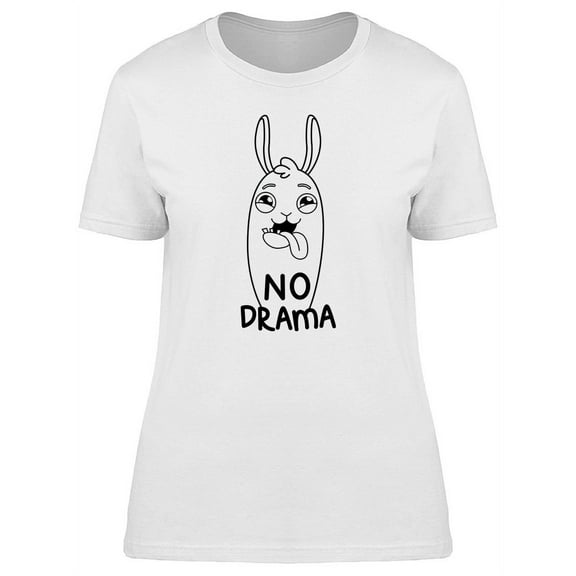 Llama No Drama Funny Quote T-Shirt Women -Image by Shutterstock, Female x-Large