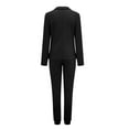 thumbnail image 6 of Meichang 2 Piece Blazer Set Solid Lapel Long Sleeve Open Front Suit and Pants Set Elegant Business Cardigan With Pockets, 6 of 6
