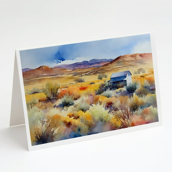 Nevada Sagebrush in Watercolor Greeting Cards and Envelopes Pack of 8 7 in x 5 in