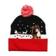 thumbnail image 2 of Adornos navideños, gorro navideño LED de moda invernal, gorro de punto con estampado de Papá Noel y pompón, gorro de lana con protección cálida para las orejas, imprescindible para la decoración navid, 2 of 6