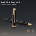thumbnail image 2 of Parker Sonnet Black Lacquer GT Fountain Pen - Medium, 2 of 8