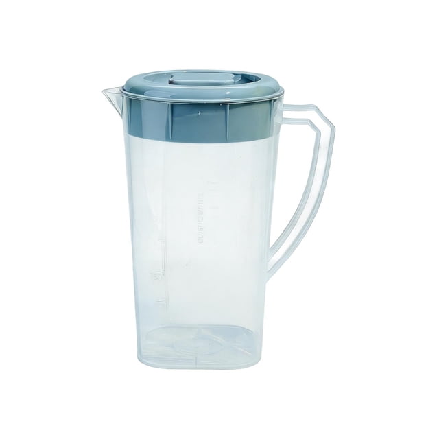 Transparent Water Pitcher with Lid – Large Capacity Plastic Jug for Iced Tea, Coffee, Lemonade & Fruit Infused Water (8.9x7.3 Inch)