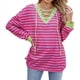 thumbnail image 3 of Sudadera Holgada Informal de Larga con Cuello Redondo y Bloques de Color para Mujer Rosa XXL, 3 of 10