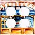 thumbnail image 2 of Metal Light Switch Wall Plate Outlet Cover (Coffee Mocha Espresso Shop Vintage Store Front - Double Duplex), 2 of 2