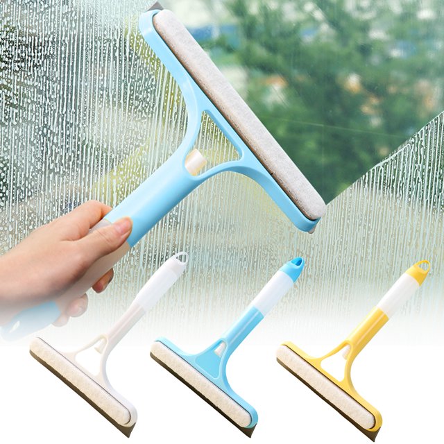 XWSHYW General Raspador de Vidrio y Rociador de Agua 3 En 1, Herramientas de Limpieza Del Hogar, Raspador de Piso de Baño, Raspador de Agua para Espejo, Cepillo Rociador de Agua