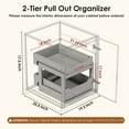 thumbnail image 4 of Dumekko Pull Out Drawers For Cabinets, 18" W x 21.65" D x 17" H Slide Out Wooden Pull out Drawers, 2-Tier, Heavy-Duty Base Bottom Assembly Slide out Drawer Shelf Cabinet Organization for Kitchen,Gray, 4 of 9
