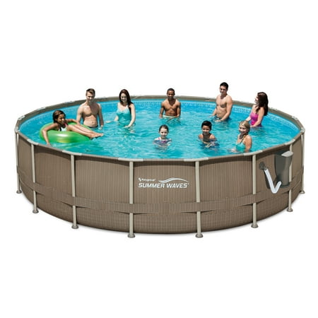 Summer Waves® Elite 18ft Dark Basketweave Above Ground Pool with 1,500
