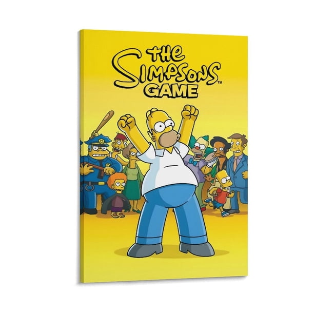 Los Simpson Cuadro decorativo colgante - Arte de pared - Póster enmarcado - Decoración de pared - Regalos para familia, amigos y aficionados 20*30 cm