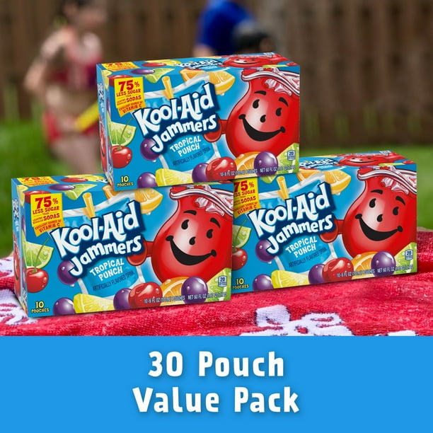 Kool-Aid Jammers Tropical Punch, 30 Ct, 6 fl oz, Breakroom Drinks