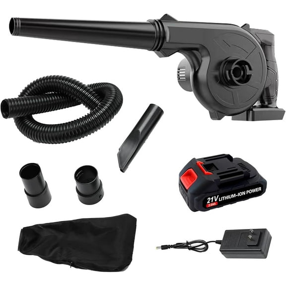 Leaf Blower Cordless, Mini Leaf Blower with Battery and Charger, Handheld Battery Powered Electric Leaf Blower, 2-in-1 Portable Blower &Vacuum for Lawn Care, Dust/Snow Blowing
