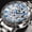 Blue&White, variant on Mechanical Watches Mens Transparent Skeleton Hand Wind Up Watch Classical Sports Watch Silver Stainless Steel Wristwatch