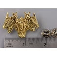 thumbnail image 2 of Dragon, Three Headed Dragon, Fantasy, Medieval, Gothic, Gold Plated, Hat, Lapel, Brooch, Pin, Pins, Jewelry, Made in USA, Over 30 Dragon Designs Available. Creative Pewter Designs. GG046, 2 of 8