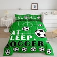 thumbnail image 2 of Soccer Comforter Set Full Sports Bedding Sets for Boys Girls Football Down Comforter Soccer Ball Games Bed Set Football Room Decor for Boys Teen Quilt Set 3 Pcs Green, 2 of 7