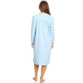 thumbnail image 3 of Lati Fashion Fleece Women Nightgown Sleepwear Pajamas Female Long Sleeve Sleep Dress Nightshirt Blue 3X, 3 of 4
