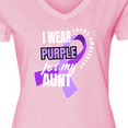 thumbnail image 4 of Inktastic I Wear Purple For My Aunt Lupus Awareness Women's V-Neck T-Shirt, 4 of 5