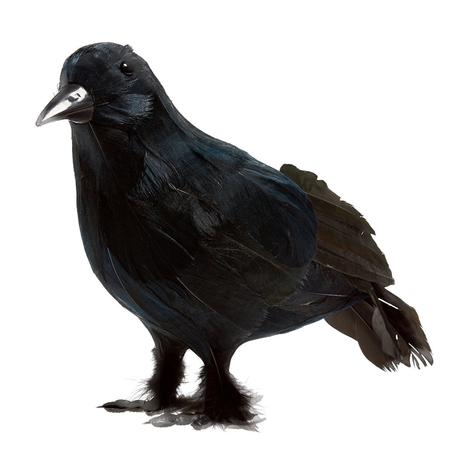 Realistic Raven Halloween Prop Black Feathered Crow Birds Tree Decor Accessories 