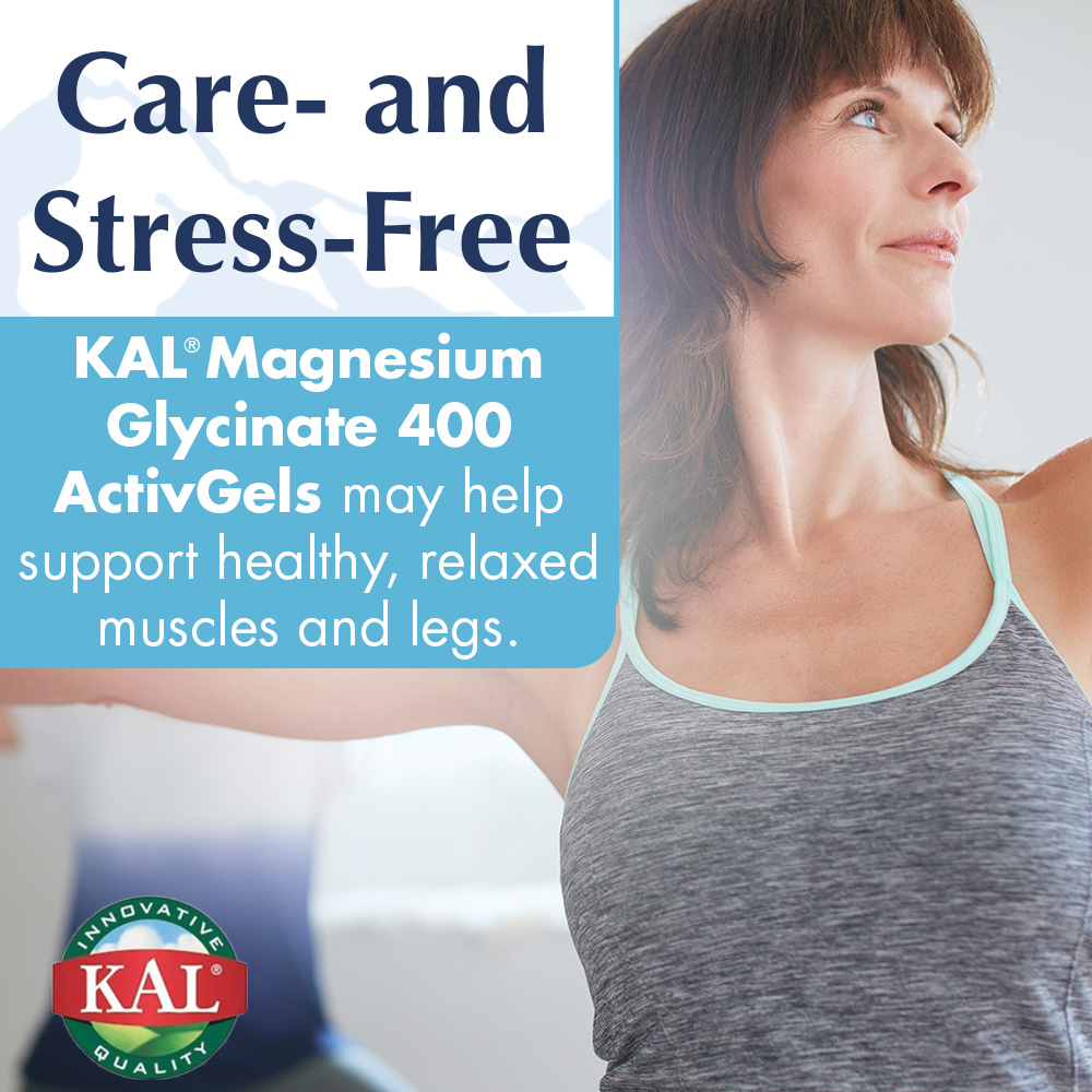 KAL Magnesium Glycinate 400 ActivGels | For Relaxation and Healthy Muscle Function | 30 Servings, 60 Softgels - image 4 of 6