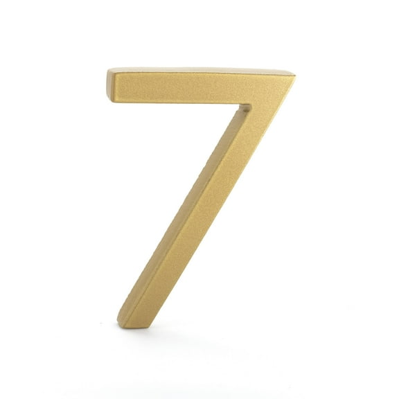 Montague Metal Products 6" Gold Floating or Flat Modern House Numbers 0-9 - 7