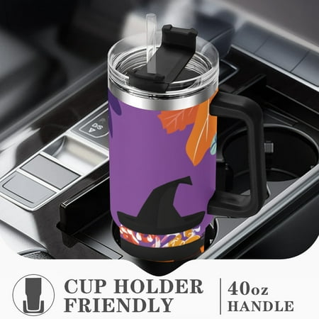 

40oz Stainless Steel Travel Mug with Handle UV Print Gift Colorful Wizard Halloween - LXB